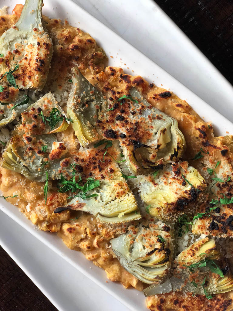 Grilled artichoke flatbread | The Cassidy Bar + Kitchen | NJ Restaurant Reviews | foodwithaview.com