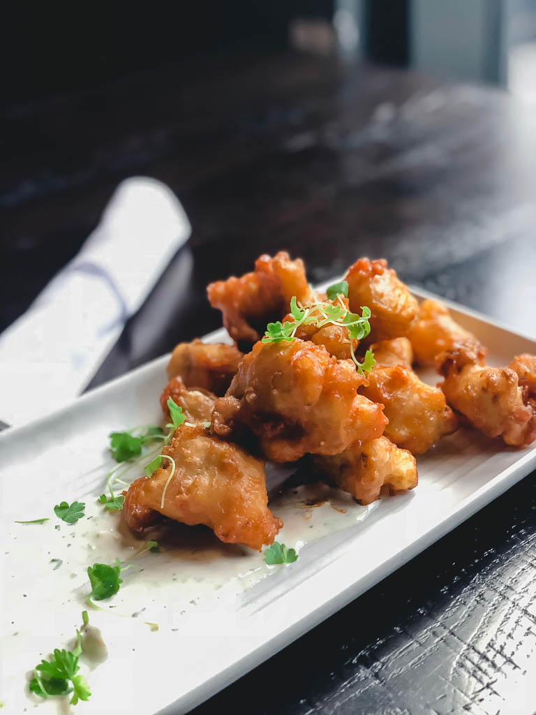 Buffalo cauliflower with blue cheese cream | The Cassidy Bar + Kitchen | NJ Restaurant Reviews | foodwithaview.com